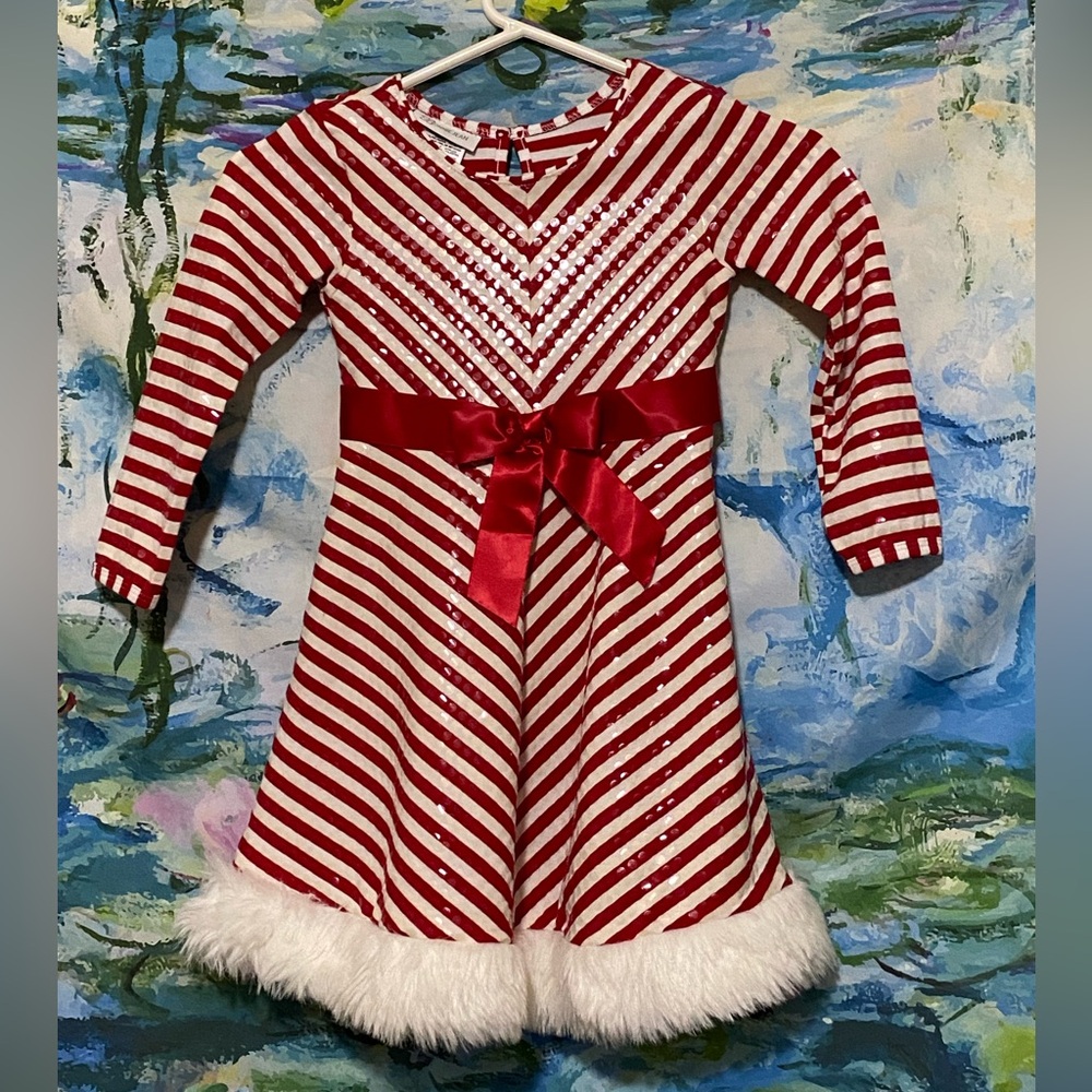 Bonnie Jean Red and White Striped Dress